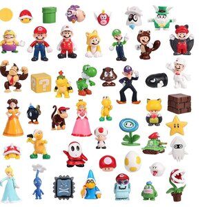 48 pcs/Set Mario Figures Toy Mario & Luigi Figurines Yoshi & Bros Action Figures